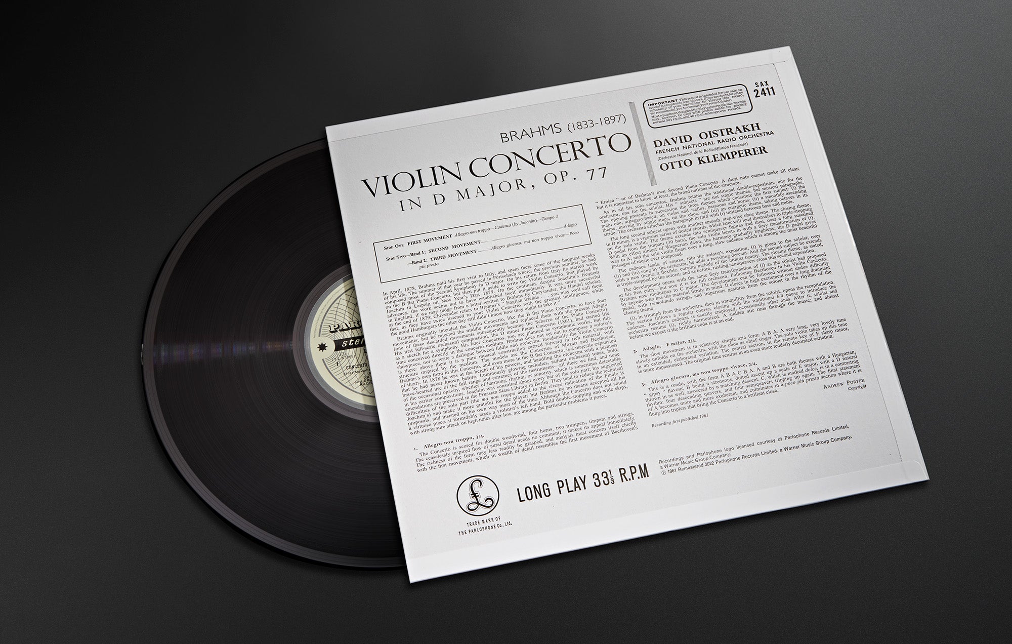 Violin Concerto In D Major, Op. 77