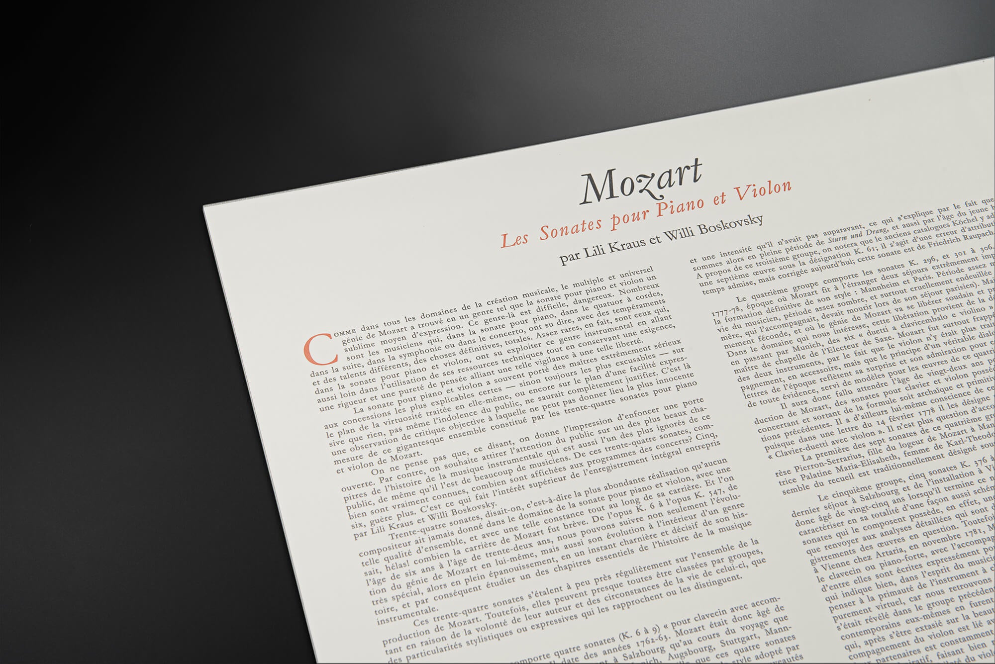 Les Sonates pour piano et violin