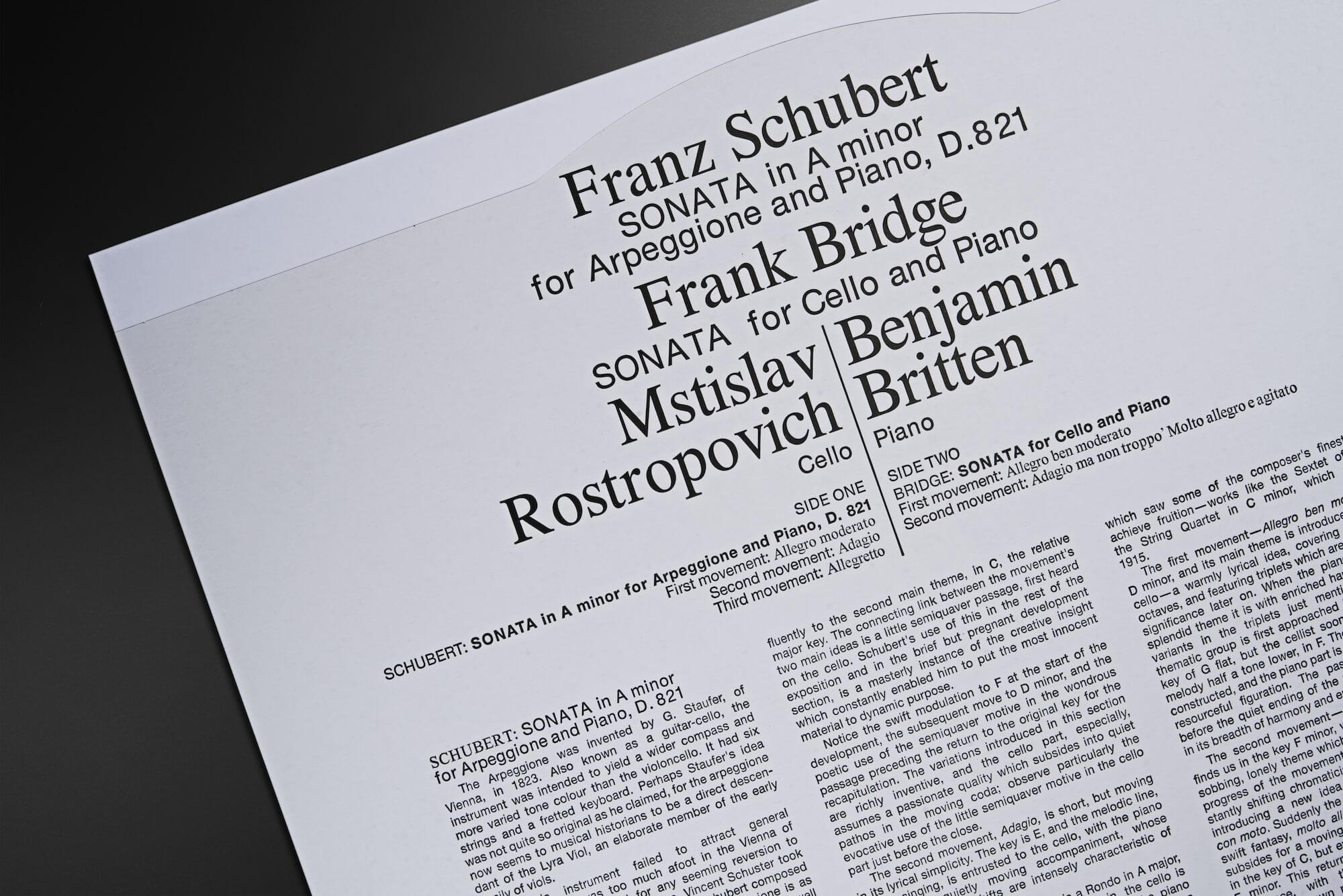 SONATA for Arpeggione and Piano / SONATA for Cello and Piano