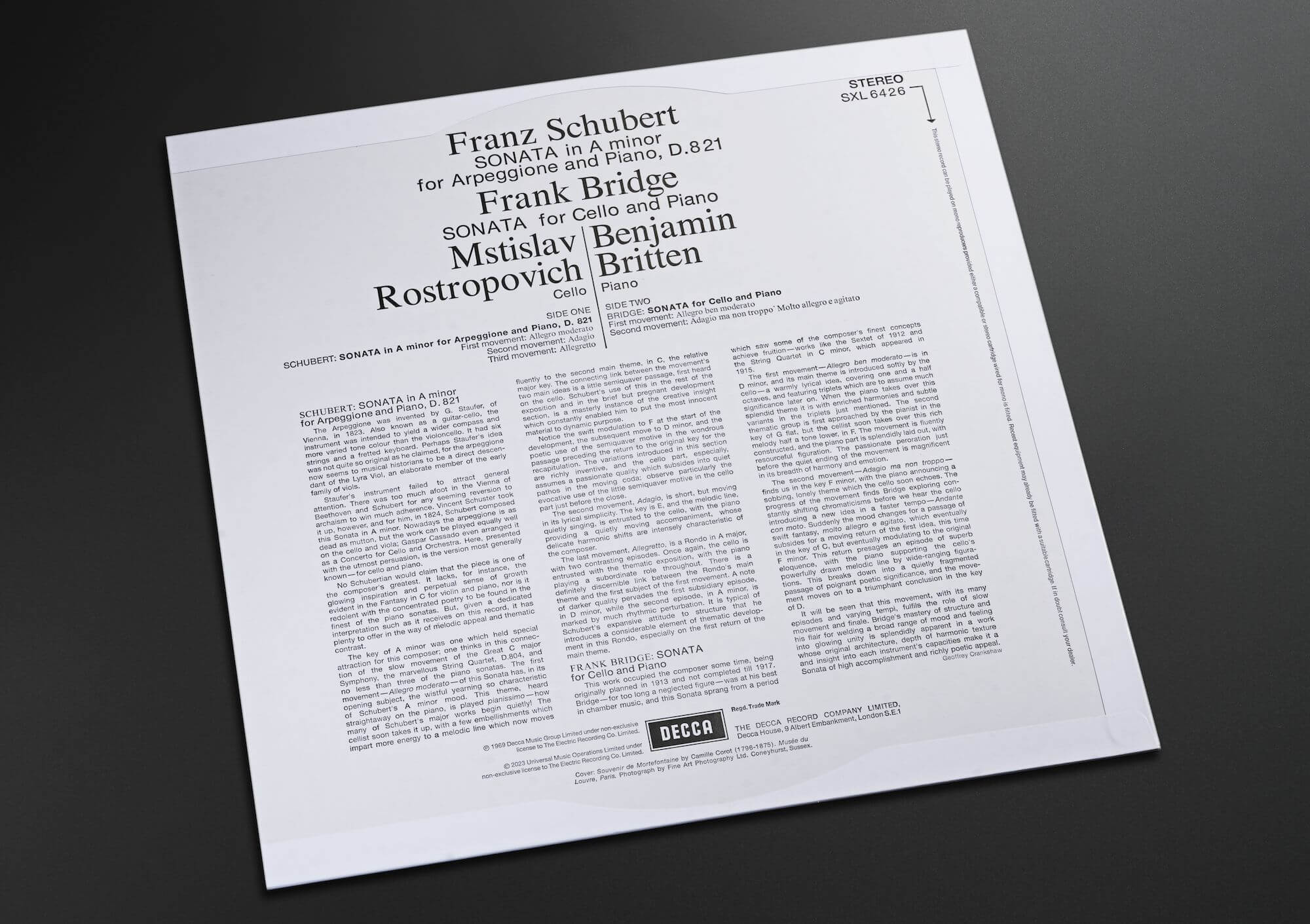 SONATA for Arpeggione and Piano / SONATA for Cello and Piano