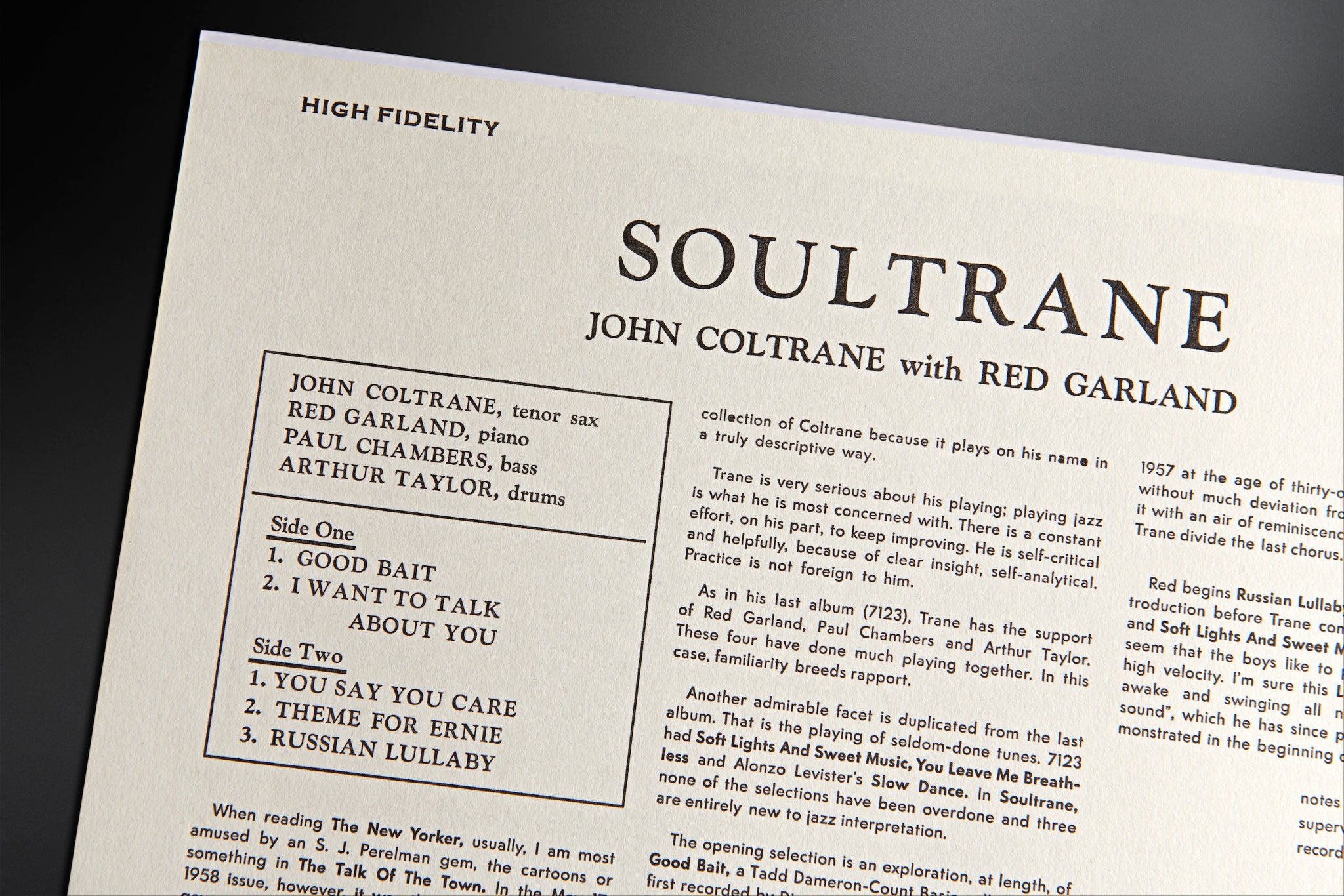 Soultrane in True Mono