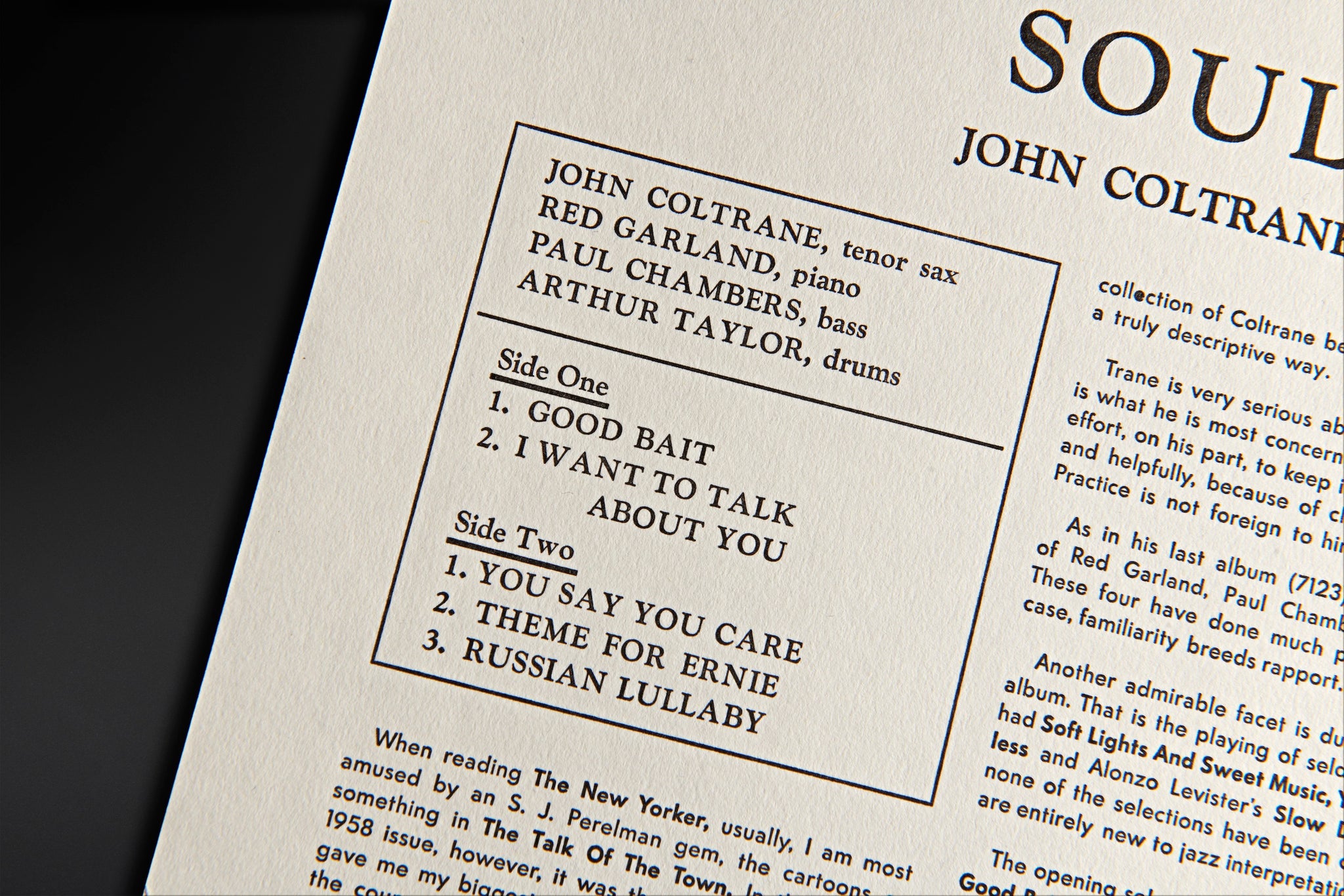 Soultrane in True Mono